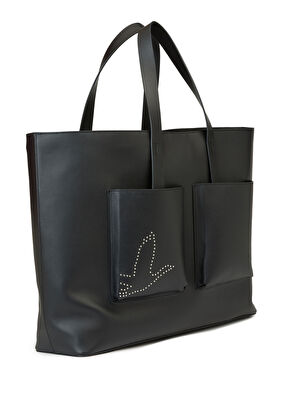 Beymen Club Black Women's Leather Shopping Bag - 3