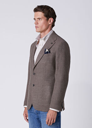 Beymen Club Tropical Havana Brown Wool Jacket - 4