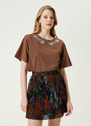 Beymen Club Kahverengi Yakası İşlemeli T-shirt - 3