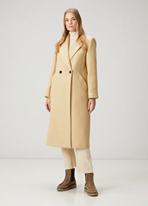 Beymen Club Açık Sarı Yün Palto - 3