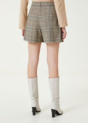 Beymen Club Beige Plaid Shorts Skirt - 5