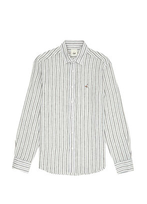 Beymen Club Comfort Fit Grey Striped Linen Shirt - 8