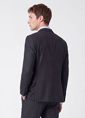 Beymen Club Beige Mink Striped Wool Coat - 4