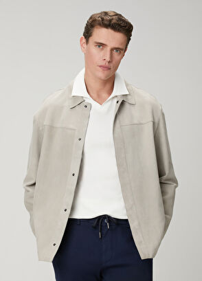 Beymen Club Gri Süet Deri Gömlek - 11