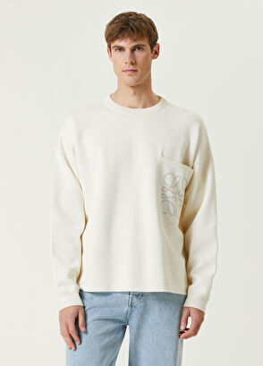 Loewe Beyaz Logo Jakarlı Kazak - 3