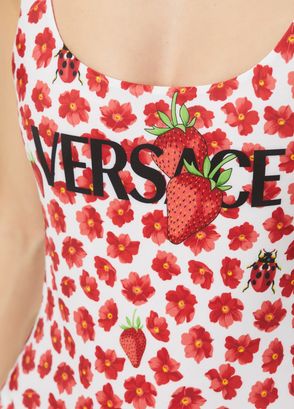 Versace Red Patterned Double-Sided Swimsuit - 6