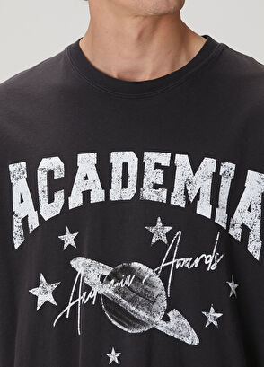 Academia Antrasit Konser Tema Baskılı T-shirt - 7