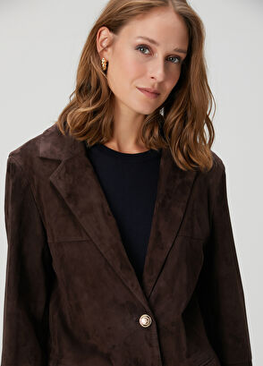 Kahverengi Süet Ceket - Görsel 6