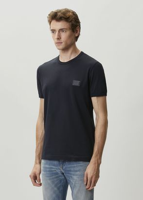Dolce&Gabbana Navy Blue Logo Detailed T-Shirt - 3