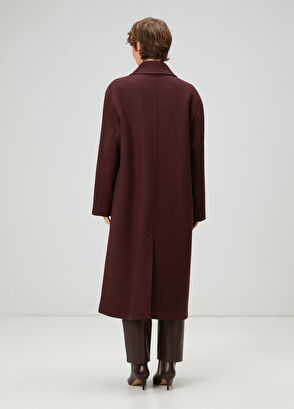 Beymen Club Burgundy Double-Breasted Wool Coat - 5