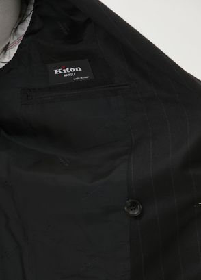 Kiton Black Stripe Pattern Wool Suit - 8