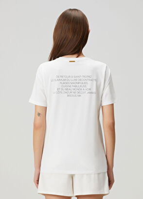 Michael Michael Kors Beyaz Organik Pamuk T-shirt - 4