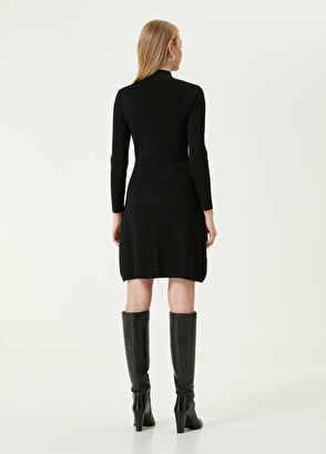 Beymen Club Siyah Mini Evaze Triko Elbise - 5