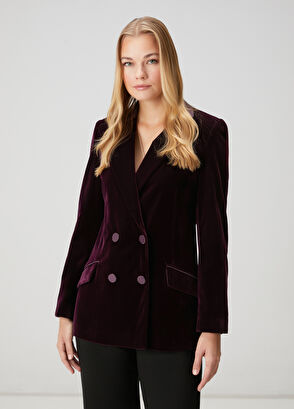 Beymen Club Mürdüm Kruvaze Abiye Ceket - 4