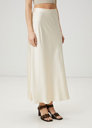 Beymen Club Krem Maksi Saten Etek - 4