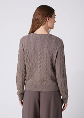 Beymen Club Brown Cable Knit Wool Cardigan - 6