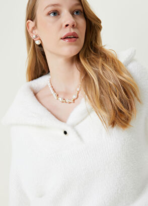 Beymen Club Kırık Beyaz Tüylü Kazak - 4