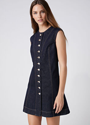 Beymen Club Indigo Mini Denim Dress - 6