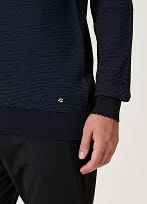 Beymen Club Navy Blue Honeycomb Textured Sweater - 6