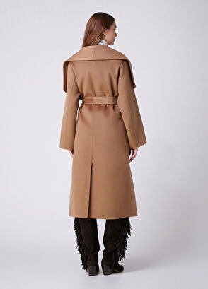 Beymen Club Camel Kuşaklı Yün Palto - 6