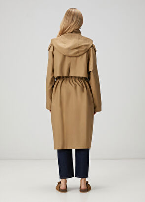 Beymen Club Bej Kapüşonlu Pardösü - 8