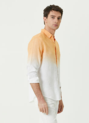 Beymen Club Comfort Fit Somon Degradeli Keten Gömlek - 3