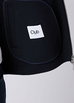 Beymen Club Lacivert Silik Çizgi Desenli Handmade Yün Ceket - 8