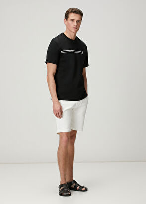 Beymen Club Relax Fit Siyah Şerit Logo Detaylı T-shirt - 3