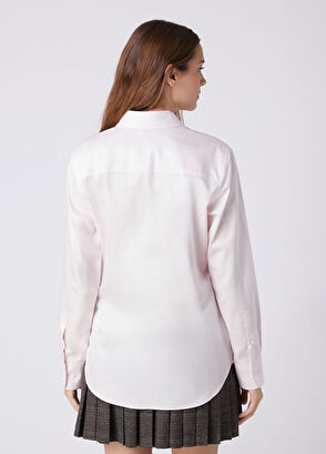 Beymen Club Pink Bird Logo Embroidered Basic Poplin Shirt - 7
