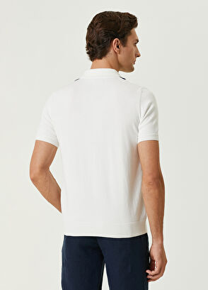 Beymen Club Beyaz Polo Yaka Havlu Dokulu Kısa Kollu Triko - 5