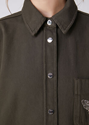 Beymen Club Haki Broş Detaylı Denim Gömlek - 9