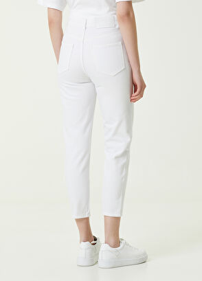 Beymen Club Slim Mom Fit Beyaz Jean Pantolon - 5