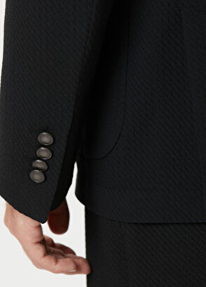 Beymen Club Black Large Diagonal Textured Jacket - 7