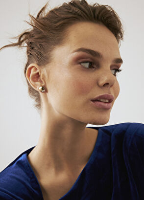 Orena Jewelry Zircon Texture 14 Karat Gold Women's Earrings - 6