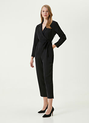 Beymen Club Siyah Kelebek Yaka Kruvaze Tulum - 4