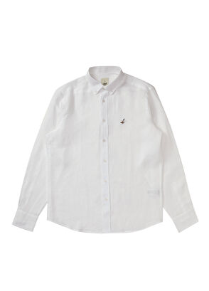 Beymen Club Comfort Fit Beyaz Keten Gömlek - 6