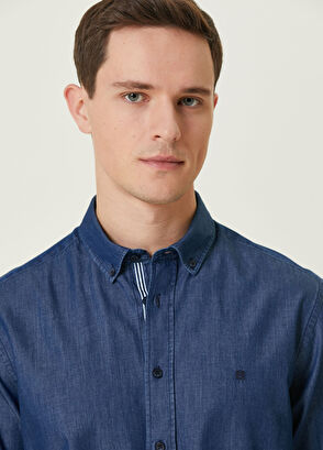 Beymen Club Comfort Fit Lacivert Denim Gömlek - 6