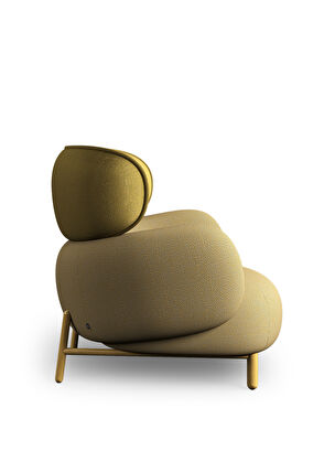 Borbo Moby High Yellow Armchair with Metal Legs - 3