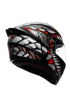 Agv K1 S E2206 Lyzard Matt Black Grey Red Unisex Kapalı Motosiklet Kaskı - 6