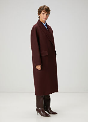 Beymen Club Burgundy Double-Breasted Wool Coat - 4