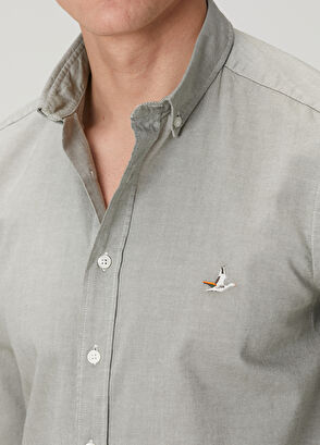 Beymen Club Slim Fit Light Khaki Oxford Shirt - 7