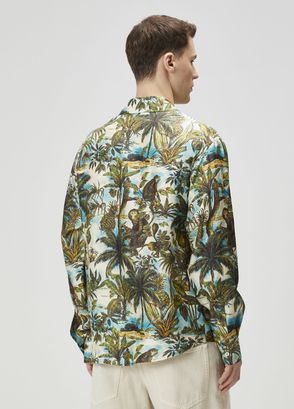 Dsquared2 Multicolored Monkey Print Silk Shirt - 4