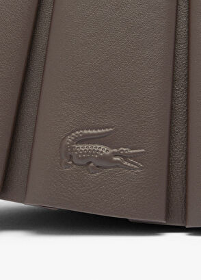 Lacoste Lenglen Dark Brown Leather Medium Women's Shoulder Bag - 5