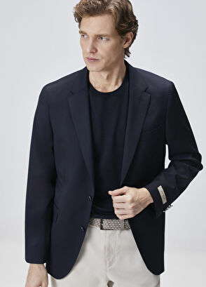 Beymen Collection Drop 7 Lacivert Yün Blazer Ceket - 4
