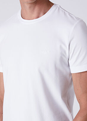Beymen Club Regular Fit Off White Elastane Basic T-Shirt - 6