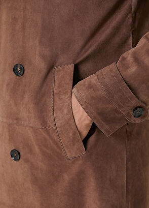 Beymen Club Mink Suede Double-Breasted Overcoat - 9