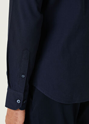 Beymen Club Slim Fit Navy Blue Oxford Shirt - 7