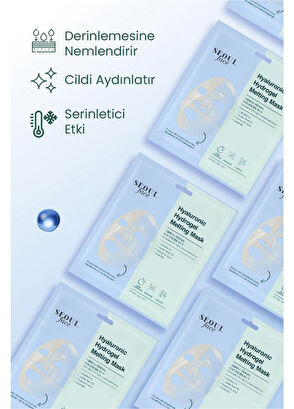 Dermal Hyalüronik ve Peptid Nemlendirici Onarıcı Eriyen Kore Yüz Maskesi Seti 34 gr - 5