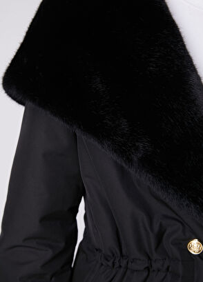 Beymen Club Black Hooded Double-Breasted Coat - 6