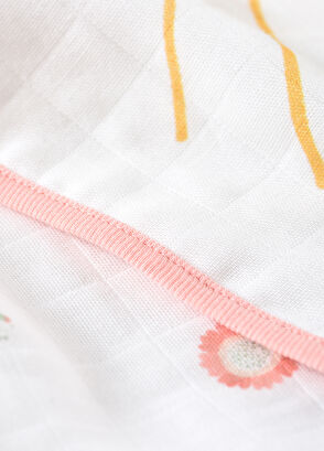 Casadora Baby Loulou Organic Cotton Welt Double Sided Baby Girl Muslin Blanket - 7
